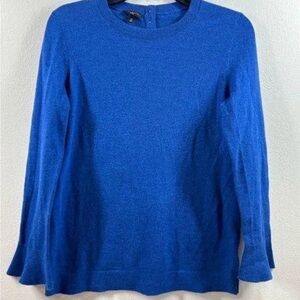 Talbots Soft  Lambswool Blend Sweater Bell Sleeves Royal Blue Women MP Preppy